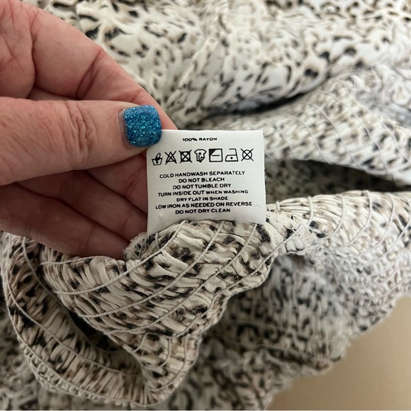 Faithfull The Brand Margherita Signe Animal Print Smocked Mini Dress Medium NWT - Picture 16 of 16